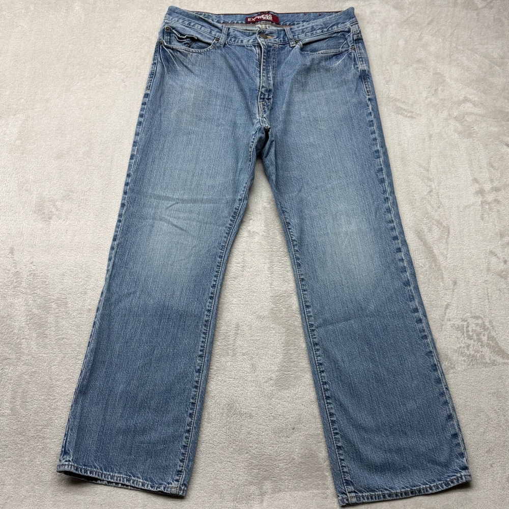 VTG Express Kingston Bootcut Jeans Mens 36x32 Blue Classic Fit Denim Baggy Y2K